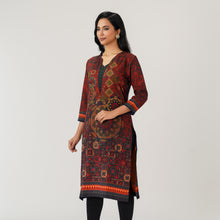 Load image into Gallery viewer, Womens Brown Printed Kurti
