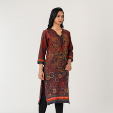 Load image into Gallery viewer, Womens Brown Printed Kurti
