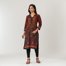 Load image into Gallery viewer, Womens Brown Printed Kurti
