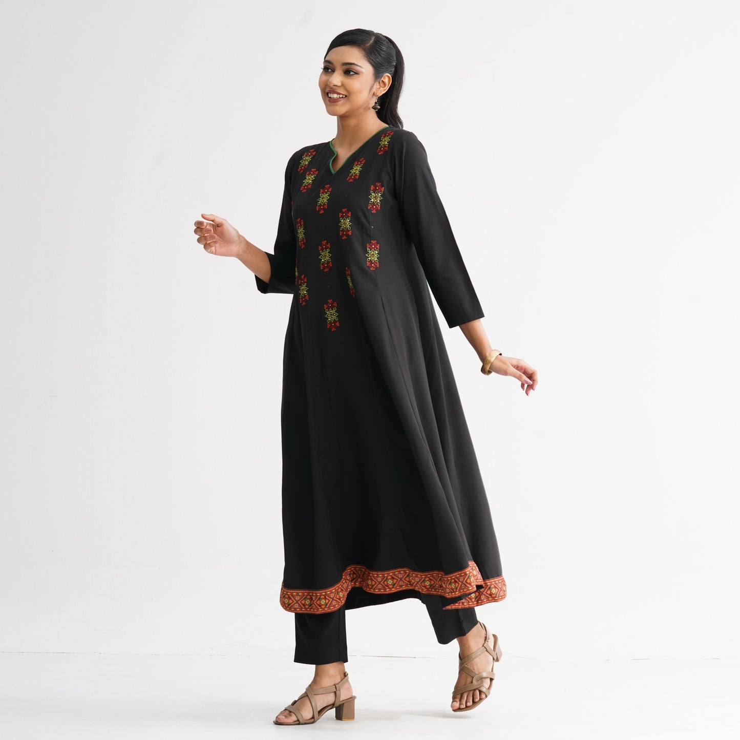 Women’s Premium Black Anarkali Kurti