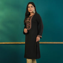 Load image into Gallery viewer, ETHNIC HIGH RANGE KURTI-BLACK
