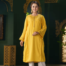 Load image into Gallery viewer, ETHNIC HIGH RANGE KURTI-YELLOW
