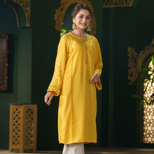 Load image into Gallery viewer, ETHNIC HIGH RANGE KURTI-YELLOW
