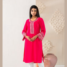 Load image into Gallery viewer, ETHNIC HIGH RANGE KURTI-PINK
