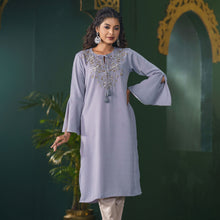 Load image into Gallery viewer, ETHNIC FUSION KURTI-GREY
