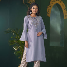 Load image into Gallery viewer, Women Grey Fusion Kurti
