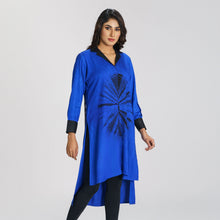 Load image into Gallery viewer, Women&#39;s Blue Tie-Dye Kurti
