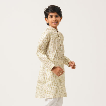 Boy's Olive Panjabi