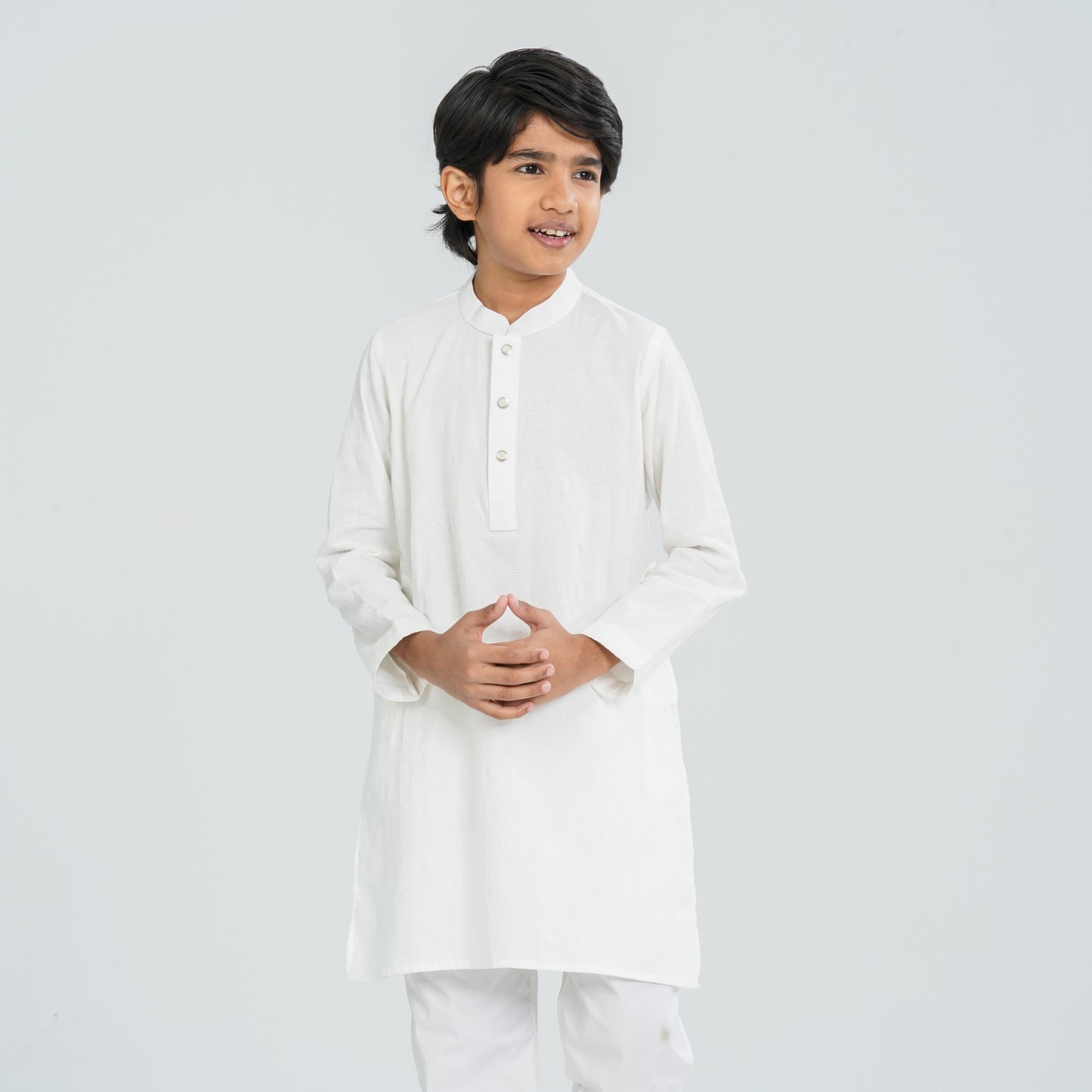 Boy's White Cotton Panjabi
