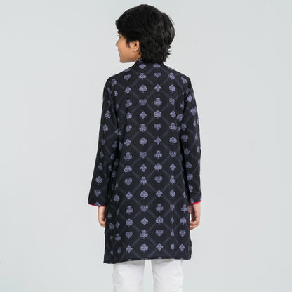 Boy's Black Blended Panjabi