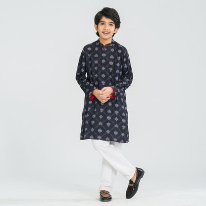Boy's Black Blended Panjabi
