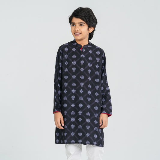 Boy's Black Blended Panjabi