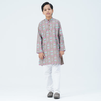 Boy's Beige Cotton Panjabi