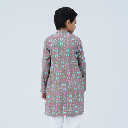 Boy's Beige Cotton Panjabi