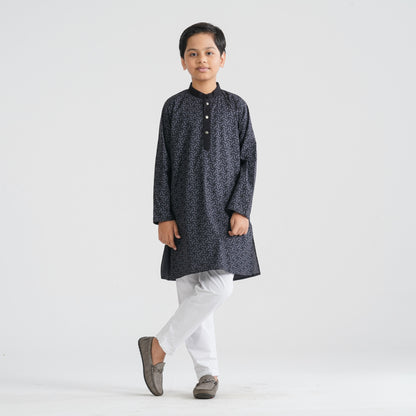 Boy’s Grey Cotton Panjabi