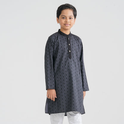 Boy’s Grey Cotton Panjabi