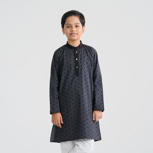 Boy’s Grey Cotton Panjabi