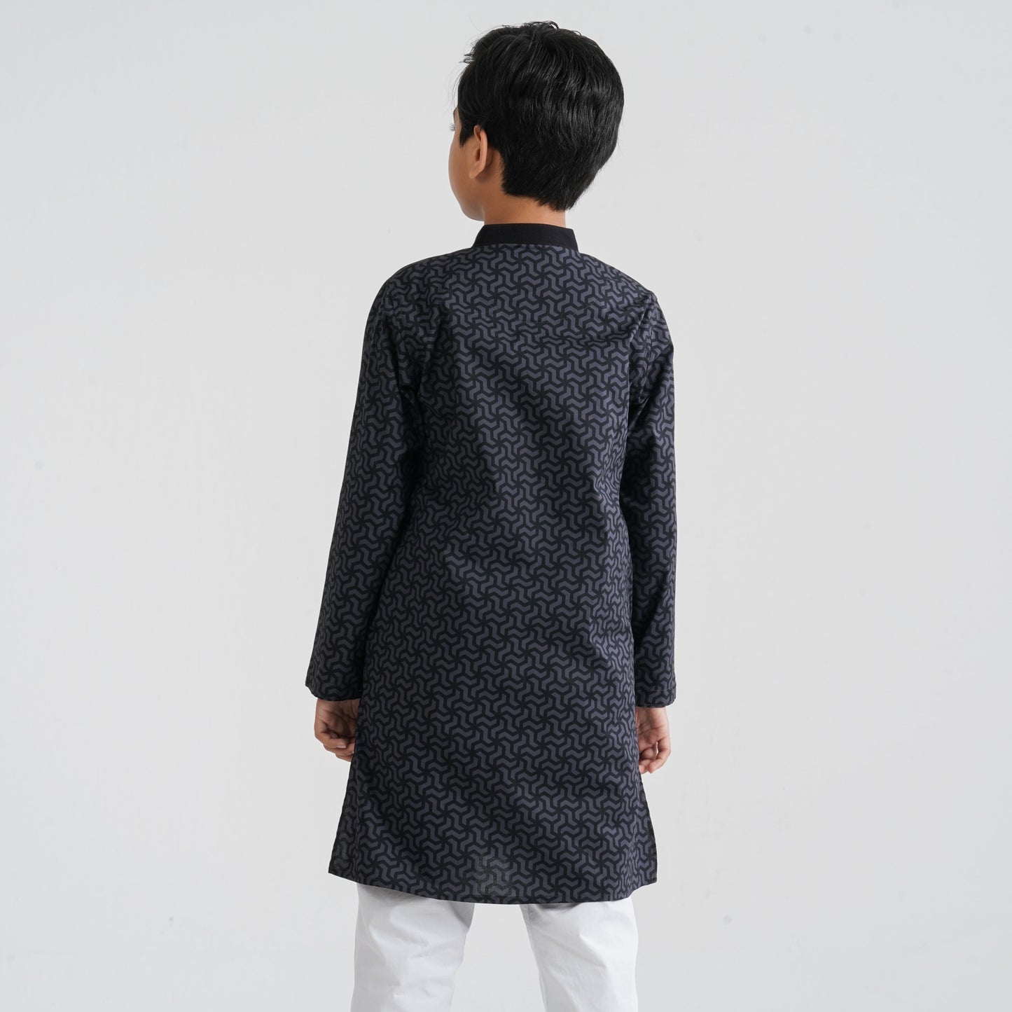 Boy’s Grey Cotton Panjabi