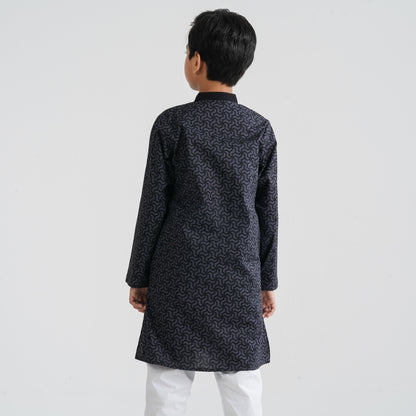 Boy’s Grey Cotton Panjabi
