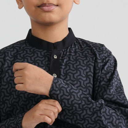 Boy’s Grey Cotton Panjabi
