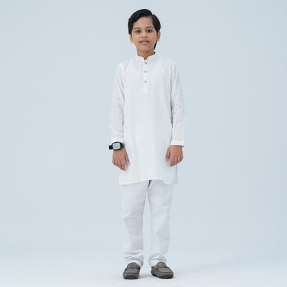 Boy's Cotton White Panjabi