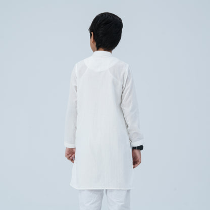 Boy's Cotton White Panjabi