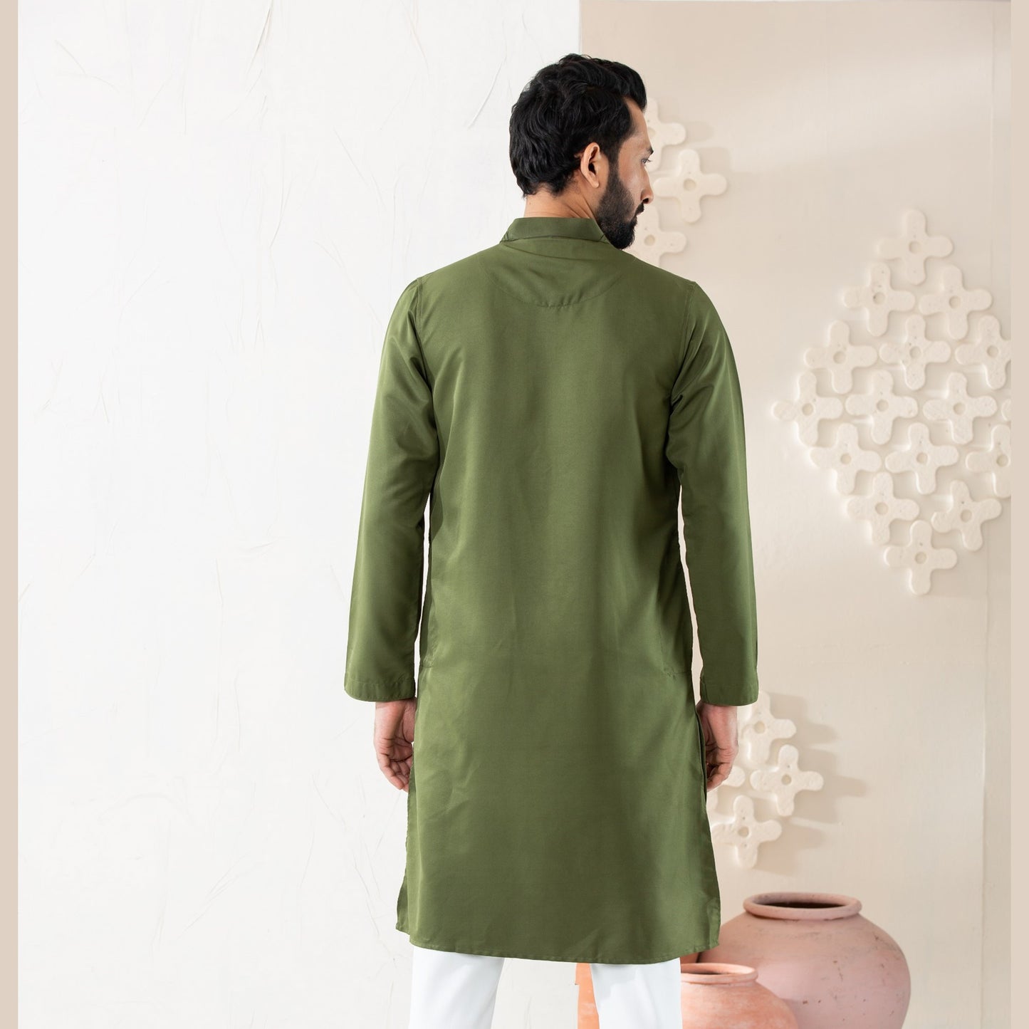 Mens Olive Green Panjabi