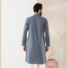 Load image into Gallery viewer, Men&#39;s Grey Cotton Panjabi
