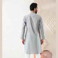 Load image into Gallery viewer, Men&#39;s Grey Cotton Panjabi
