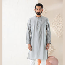 Load image into Gallery viewer, Men&#39;s Grey Cotton Panjabi
