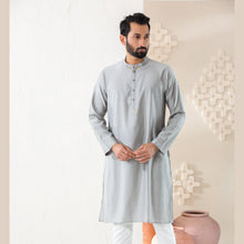 Load image into Gallery viewer, Men&#39;s Grey Cotton Panjabi
