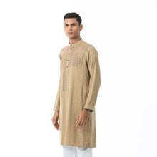 Load image into Gallery viewer, Mens Beige Jacquard Panjabi
