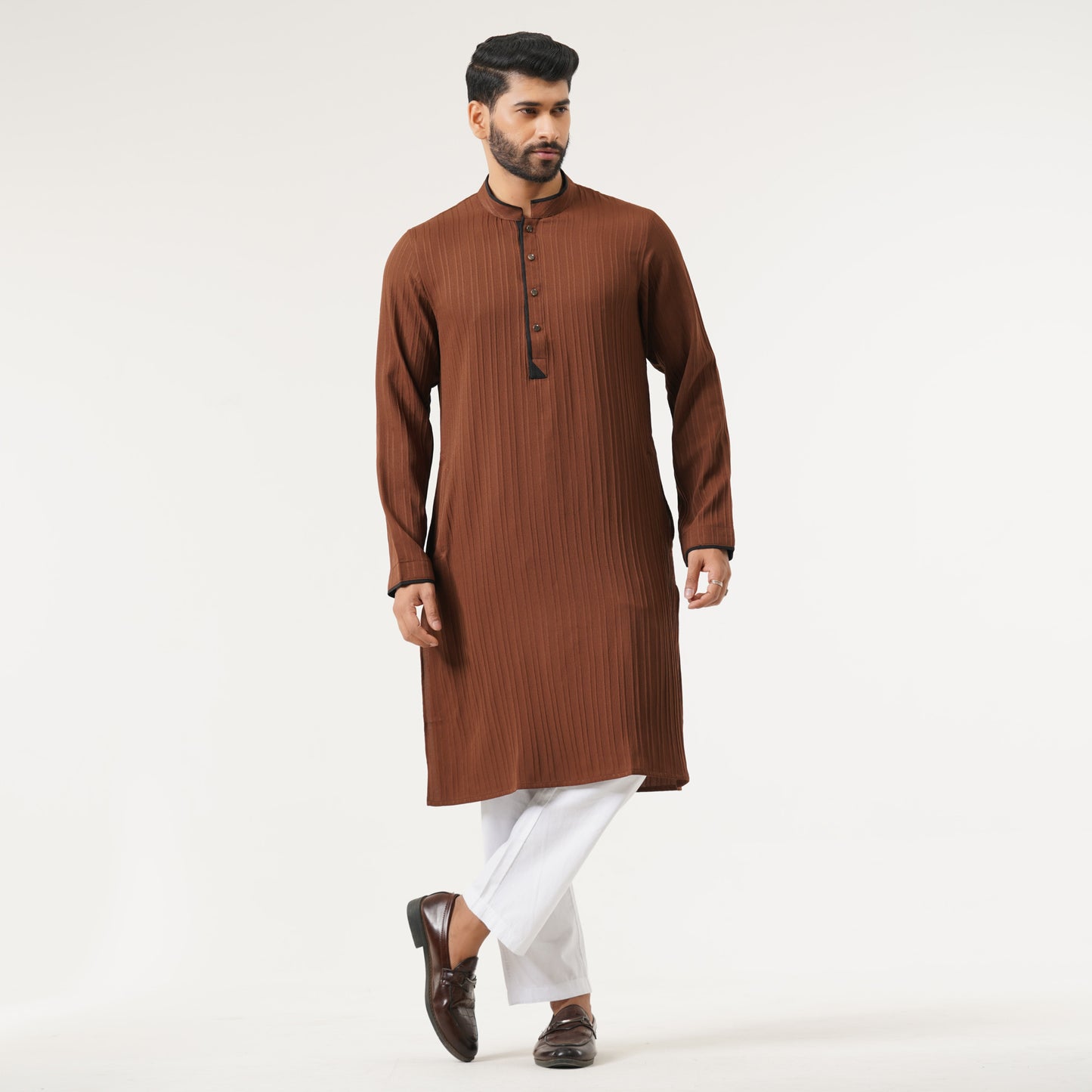 Mens Brown Basic Panjabi