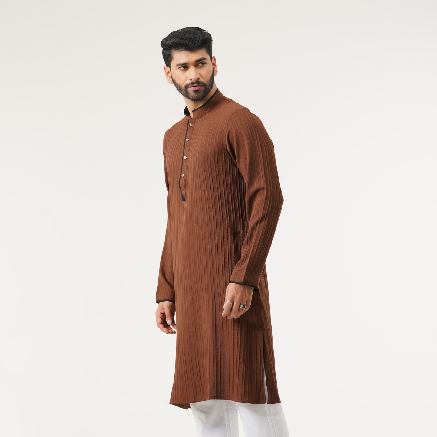 Mens Brown Basic Panjabi