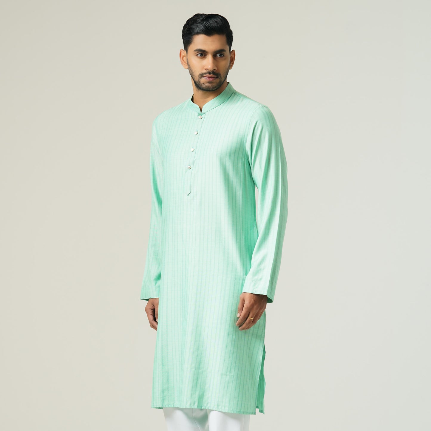 Mens Basic Pistachio Green Panjabi