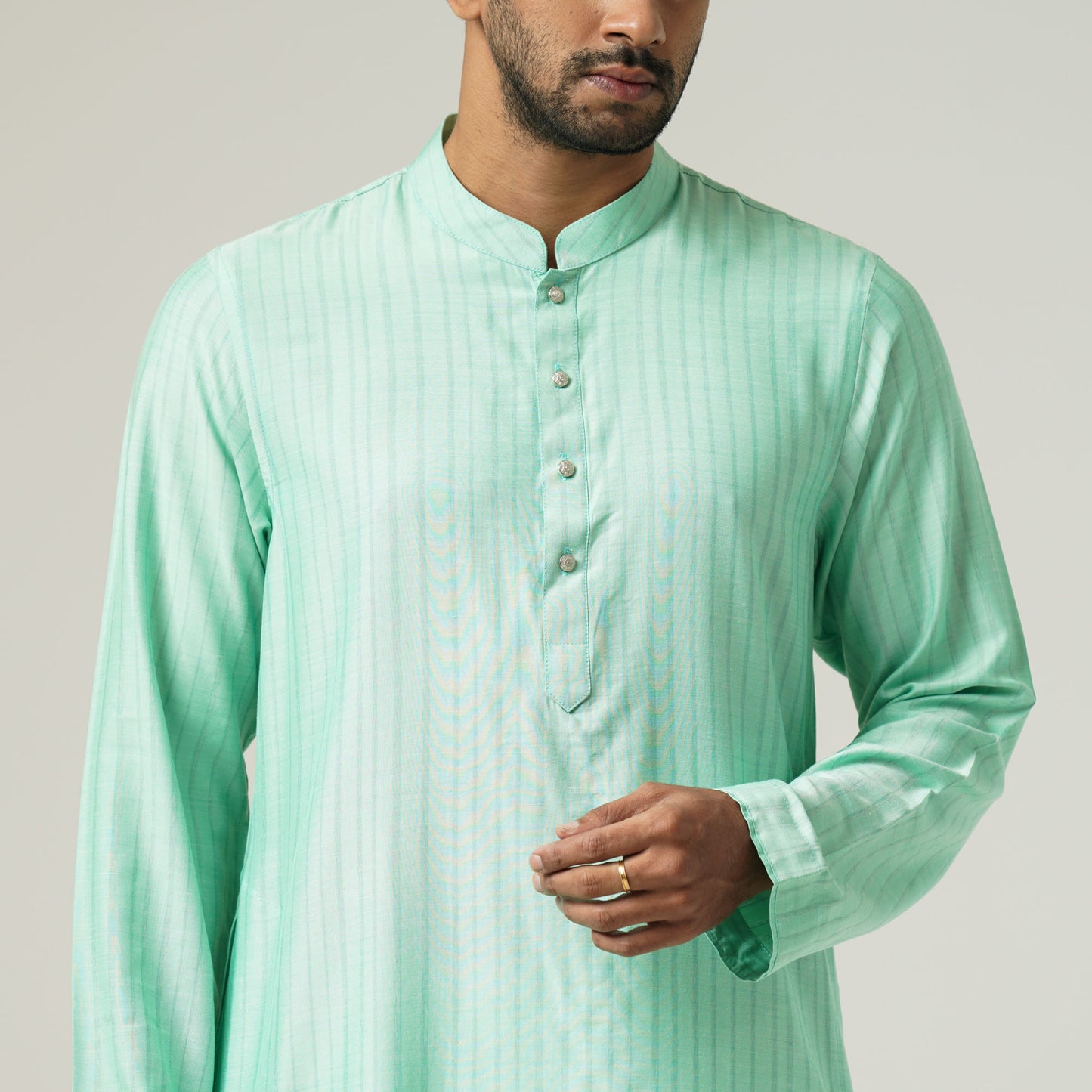 Mens Basic Pistachio Green Panjabi