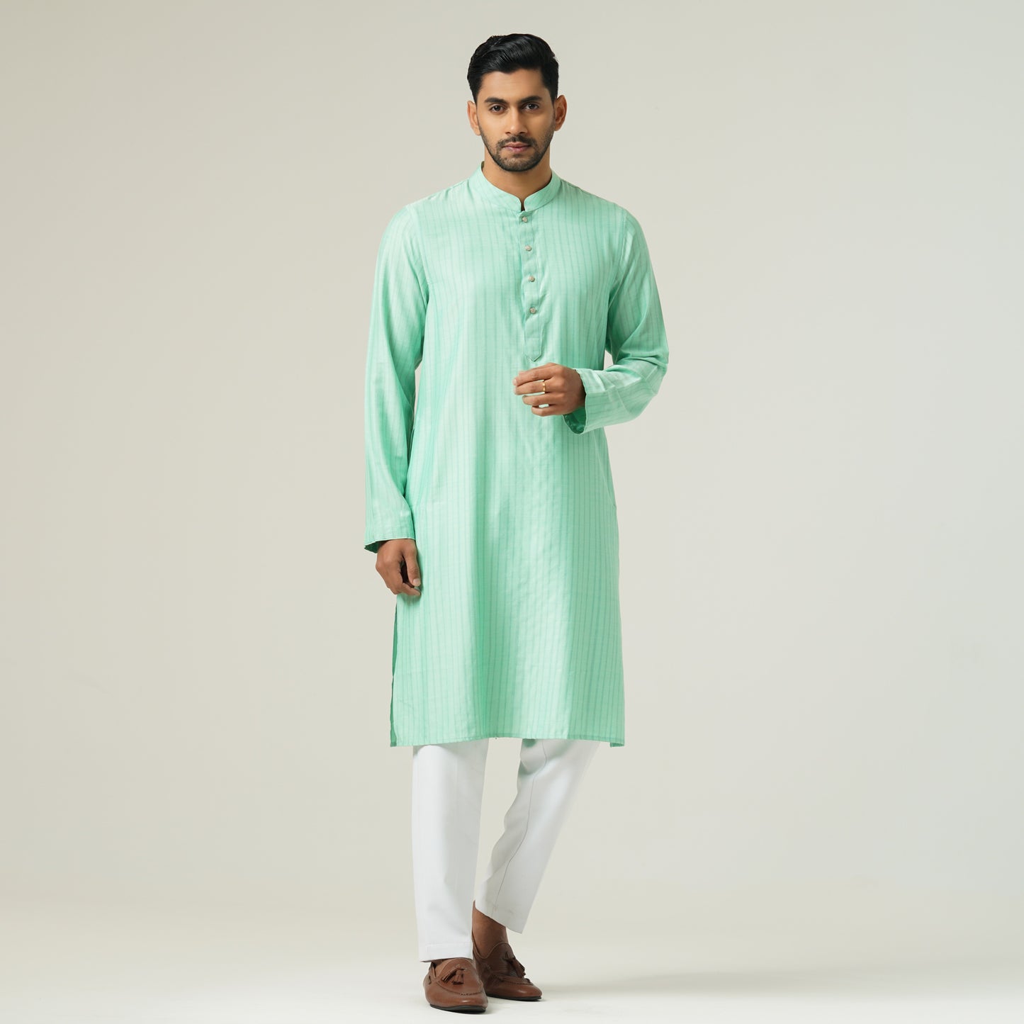 Mens Basic Pistachio Green Panjabi