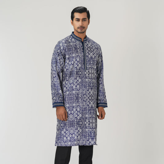 Mens Navy Blue Panjabi