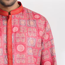 Load image into Gallery viewer, Mens Burnt Orange Printed Panjabi
