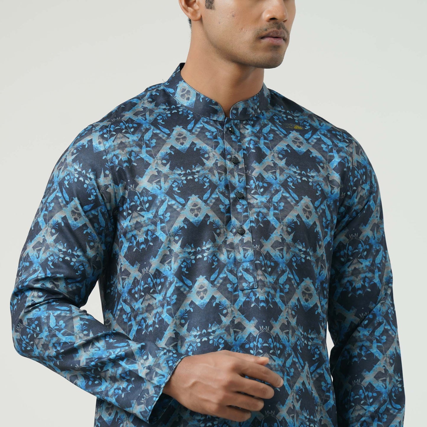 Mens Black & Navy Panjabi