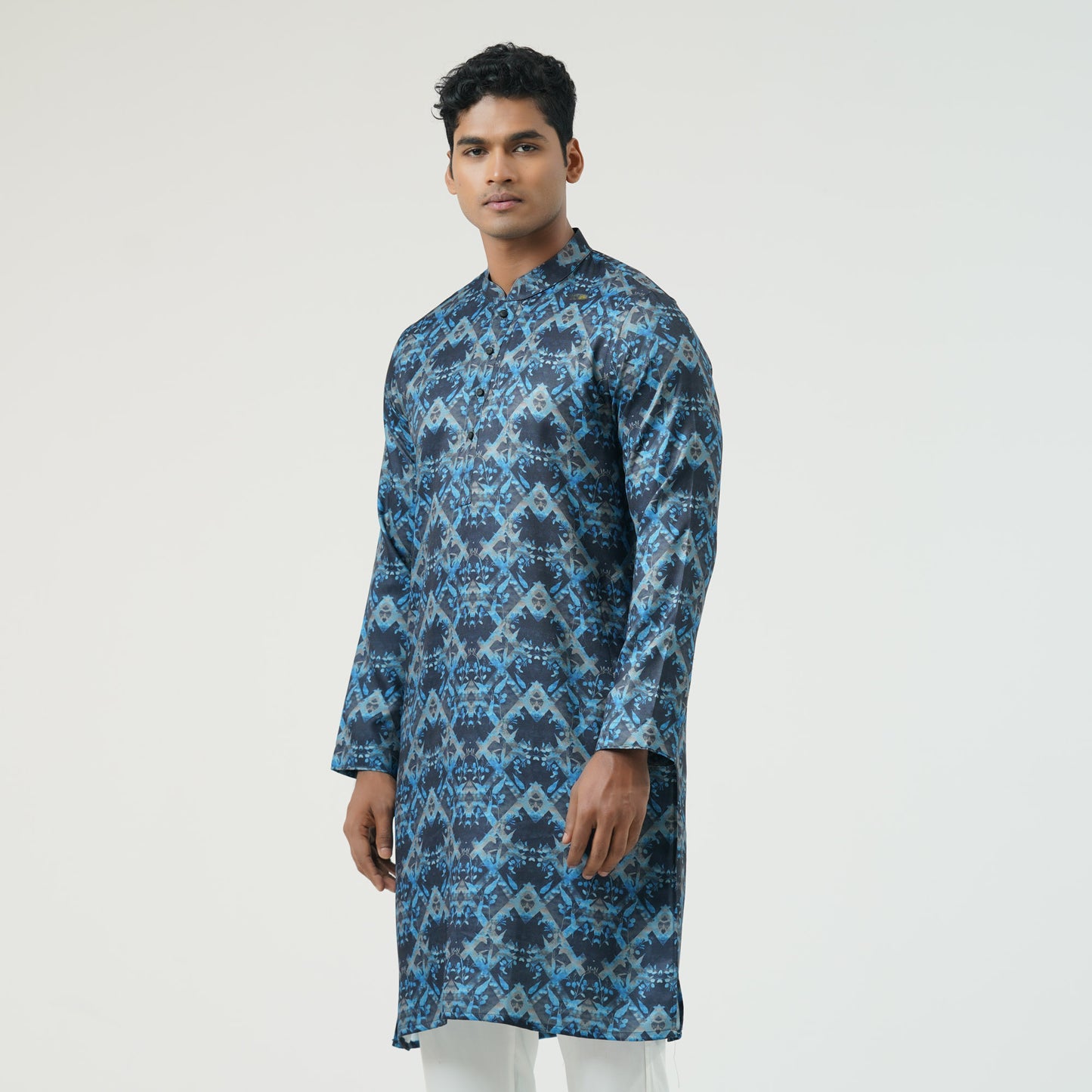 Mens Black & Navy Panjabi