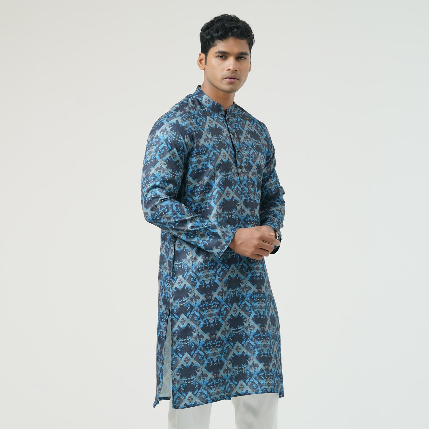 Mens Black & Navy Panjabi