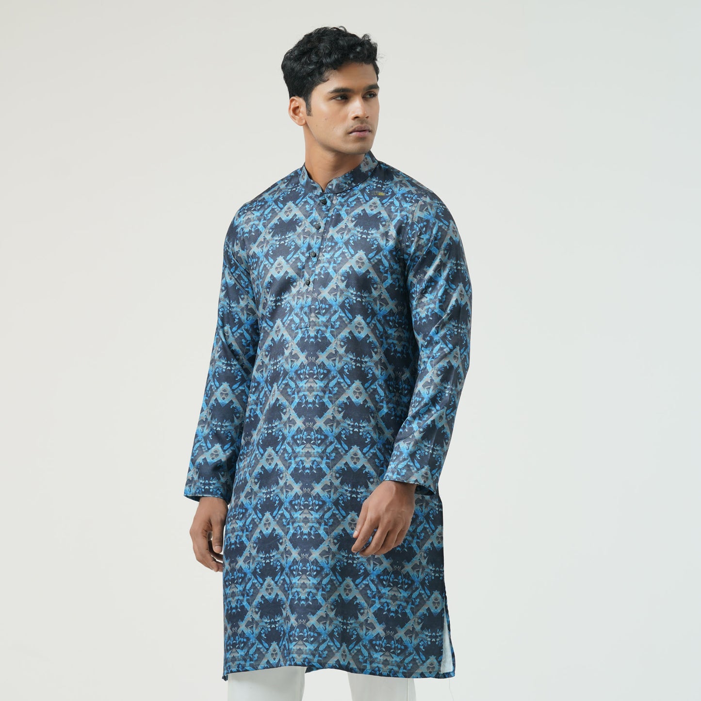 Mens Black & Navy Panjabi