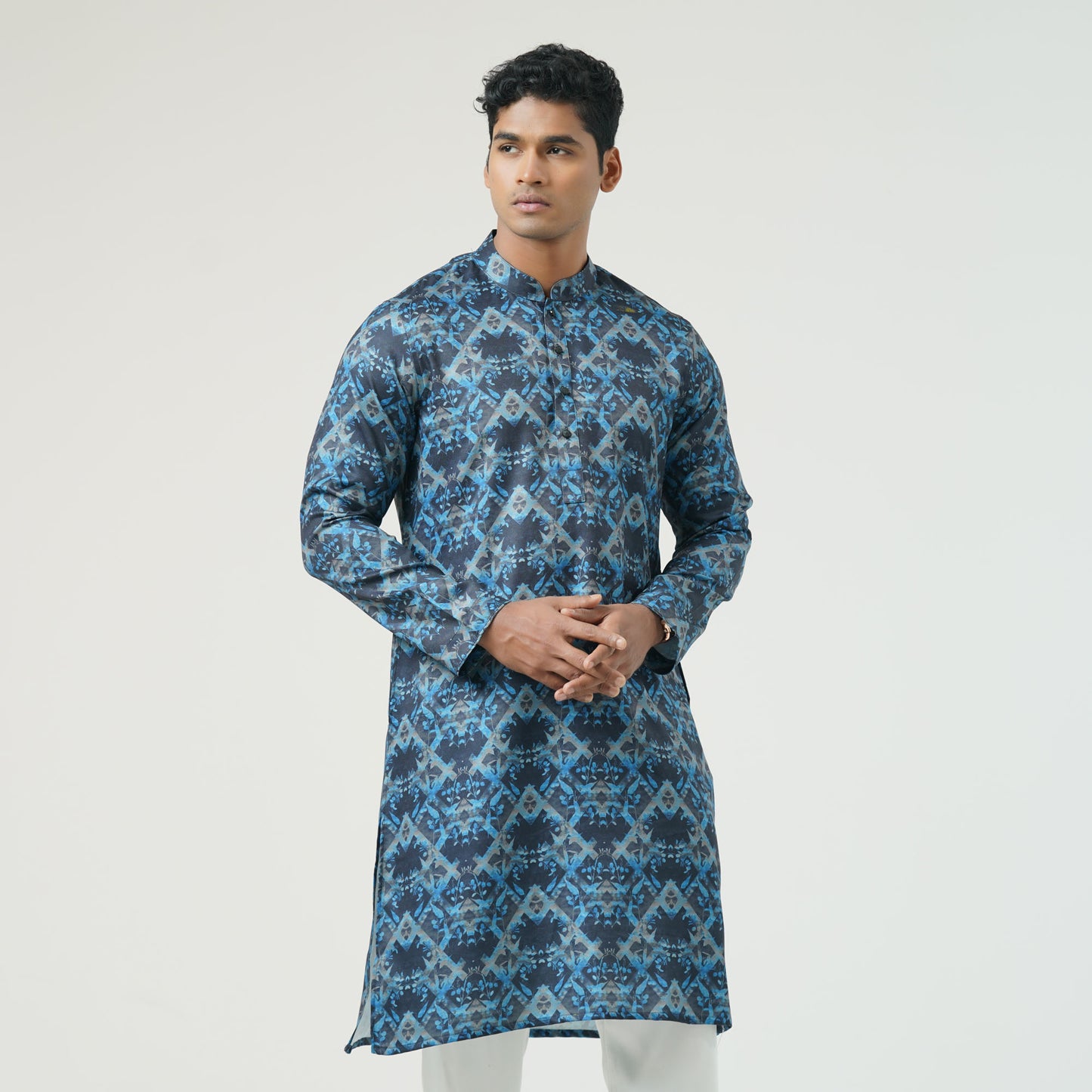 Mens Black & Navy Panjabi