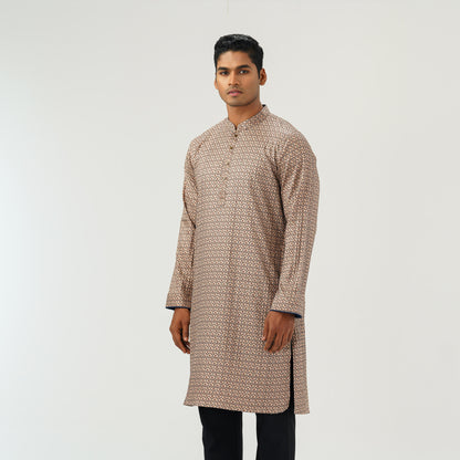 Mens Basic Beige Panjabi