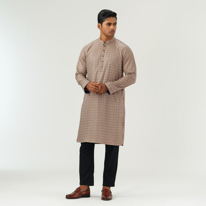 Mens Basic Beige Panjabi