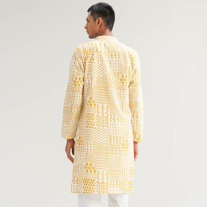 Mens Mustard Panjabi