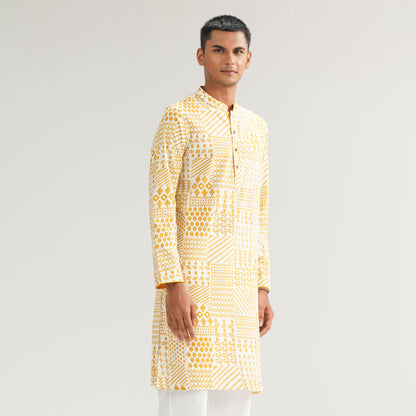 Mens Mustard Panjabi