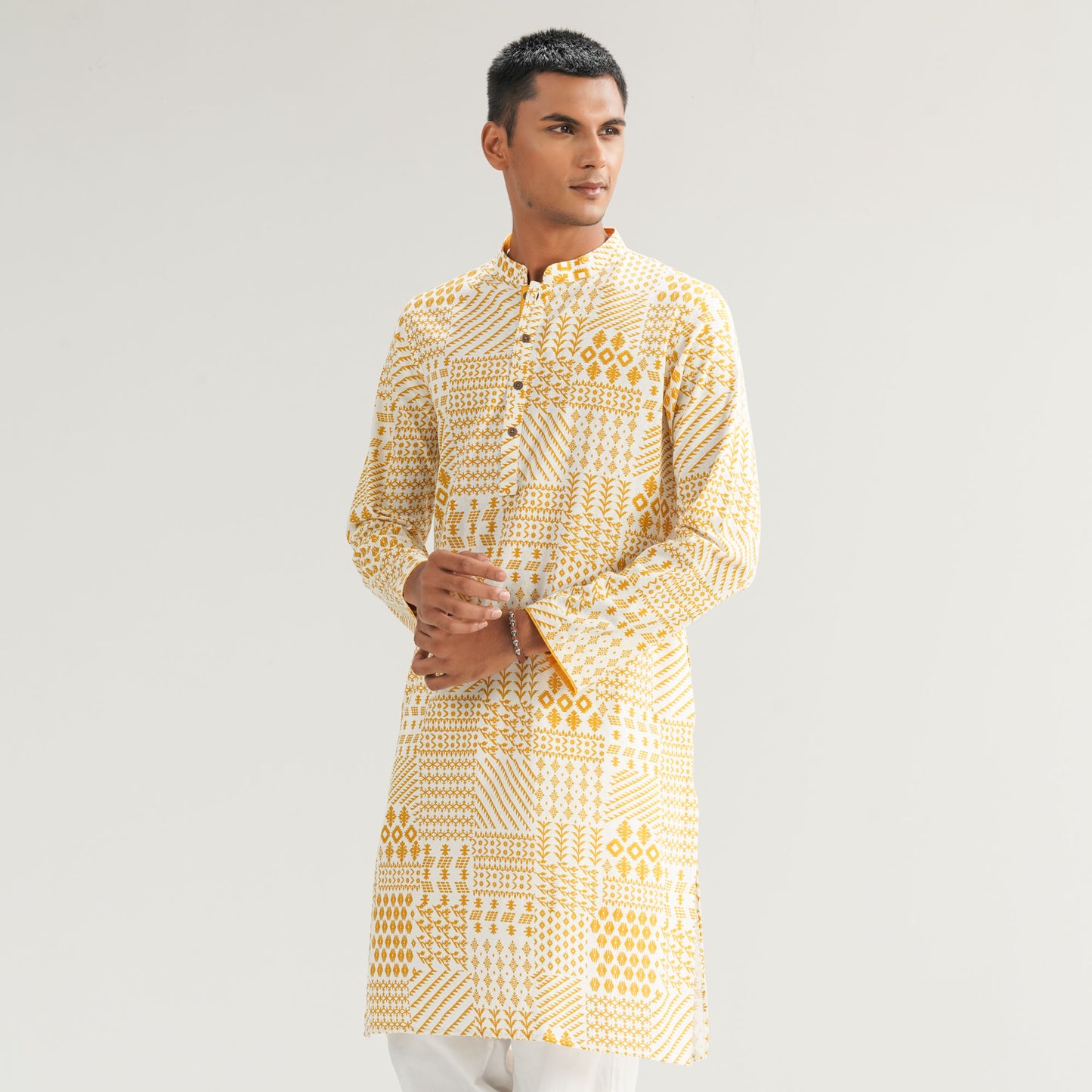 Mens Mustard Panjabi
