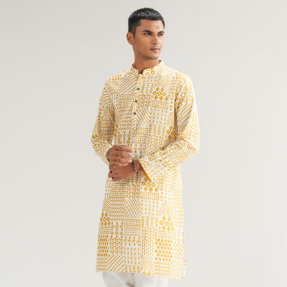 Mens Mustard Panjabi